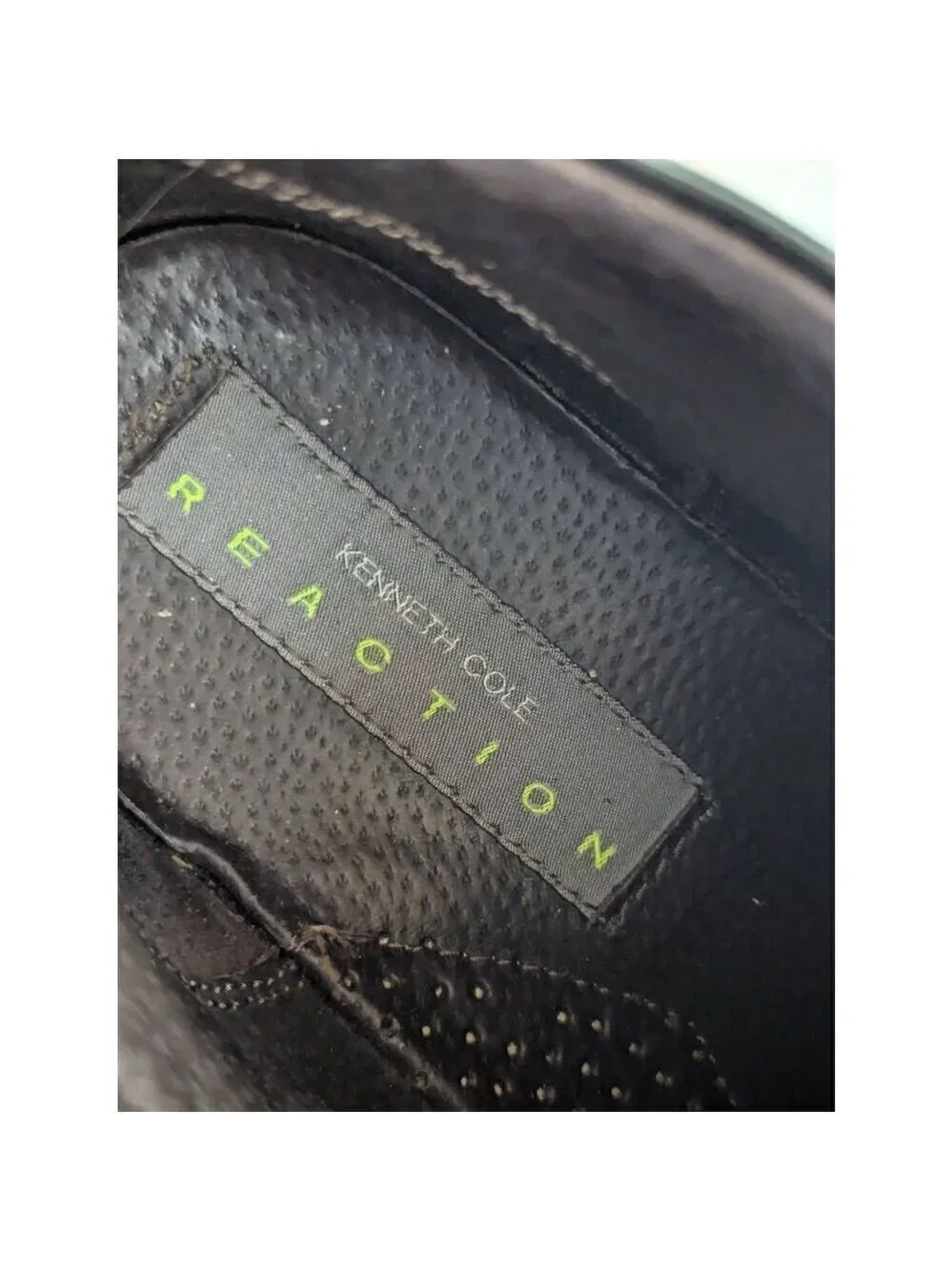Kenneth Cole Reaction Men's Black Solid Leather High-Top Dress Shoe Size 8